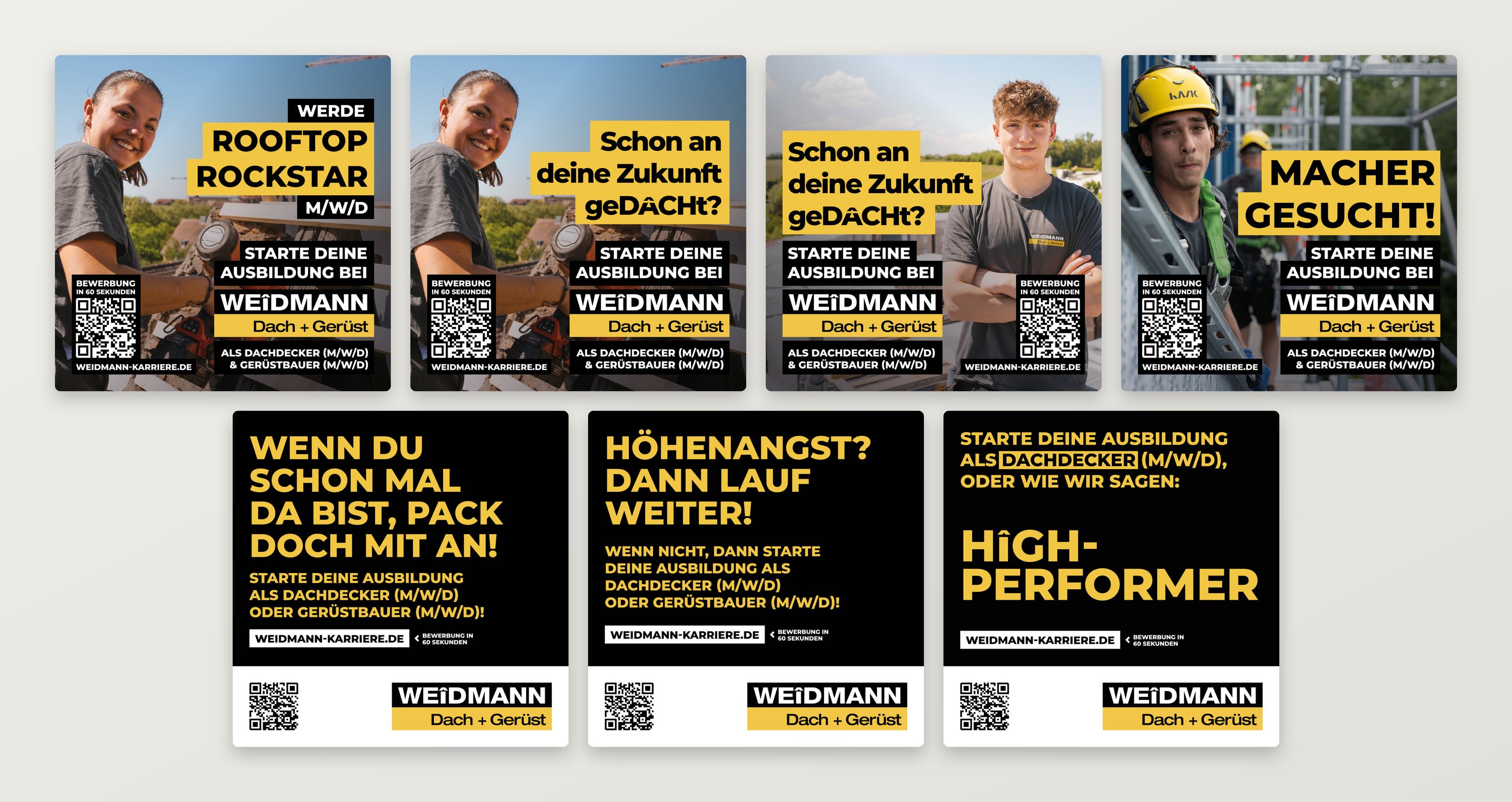 Dach + Gerüst Weidmann: Bauzaunbanner für die Ausbildungskampagne