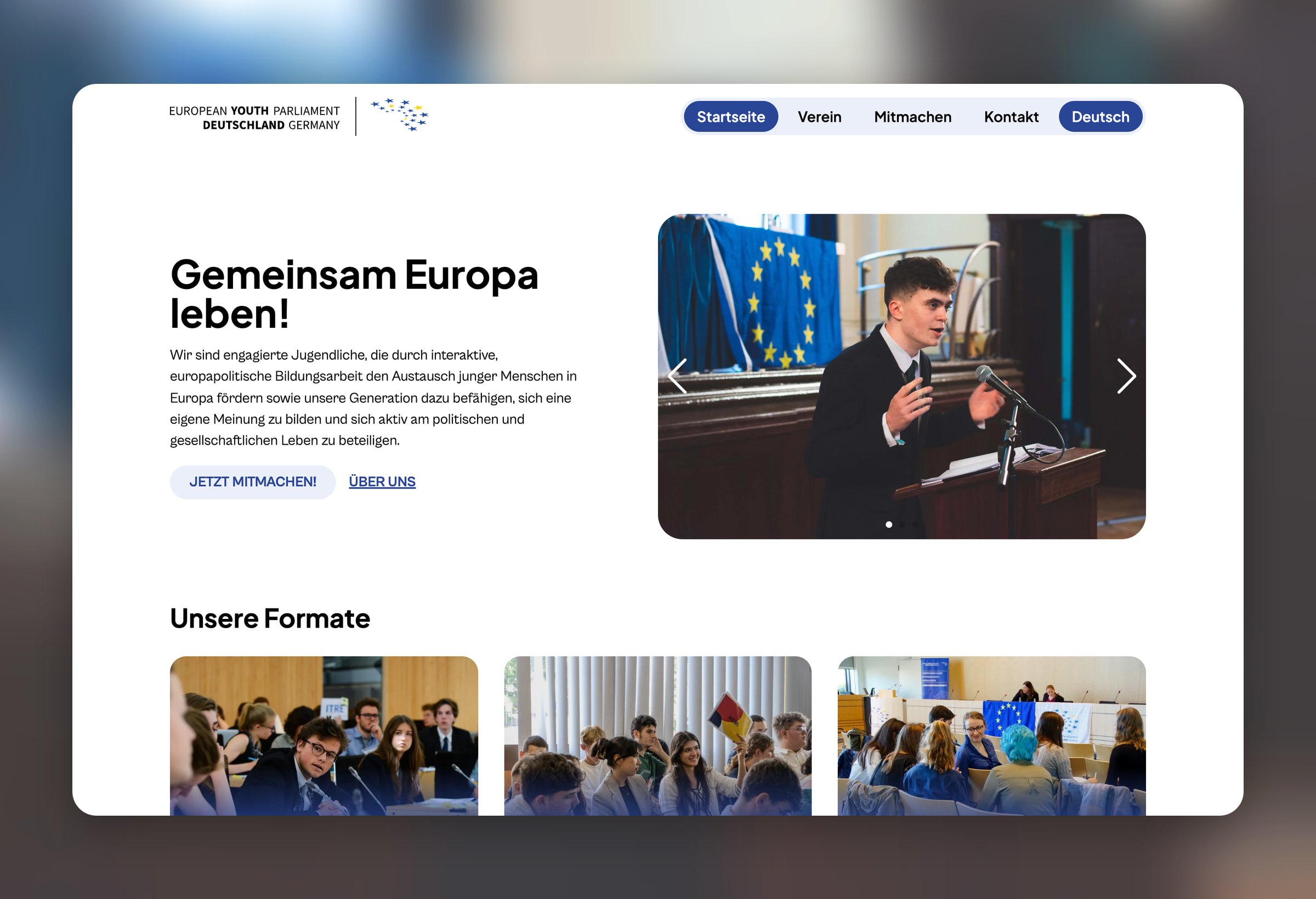 European Youth Parliament: Website