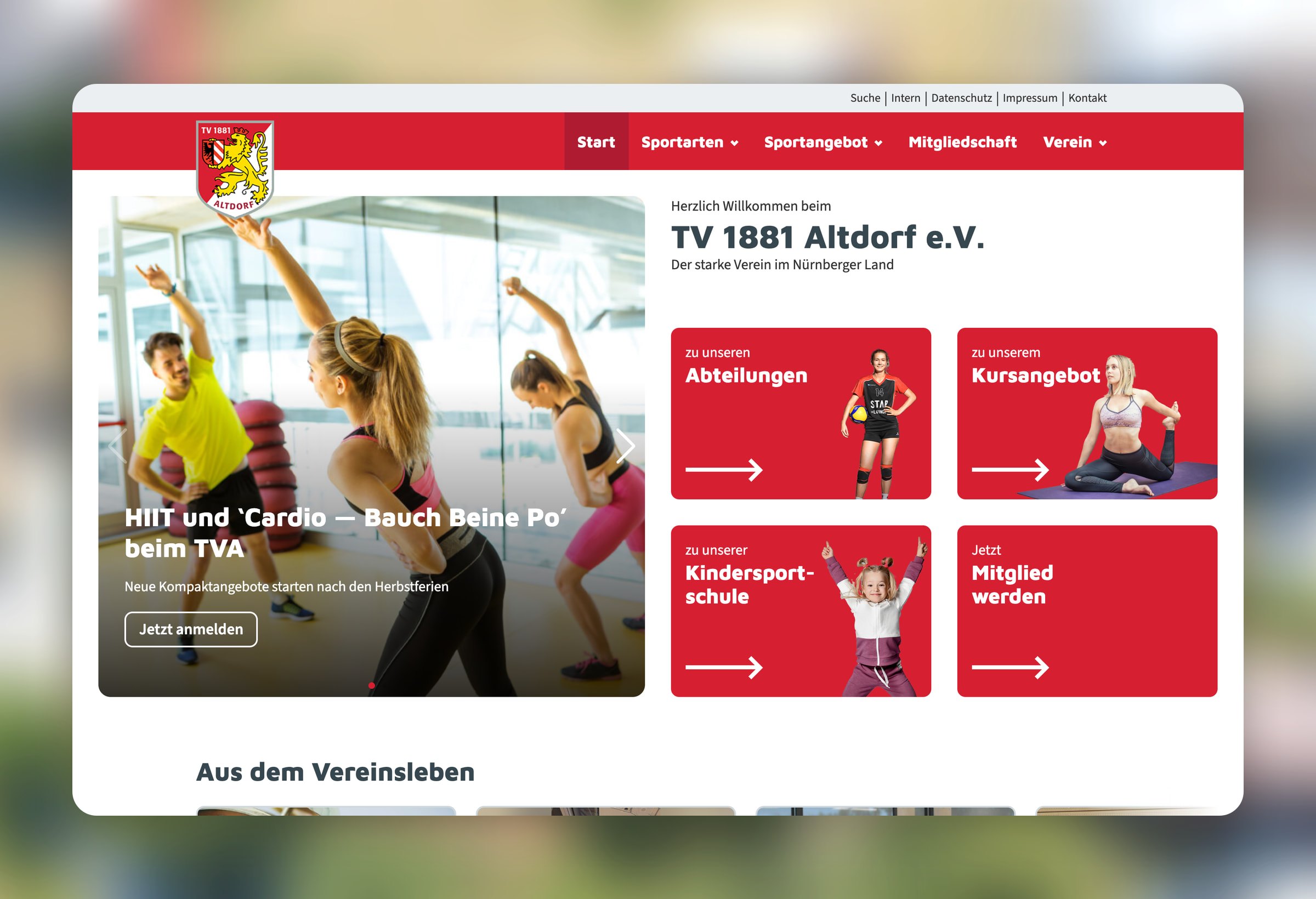TV 1881 Altdorf: Website des Hauptvereins