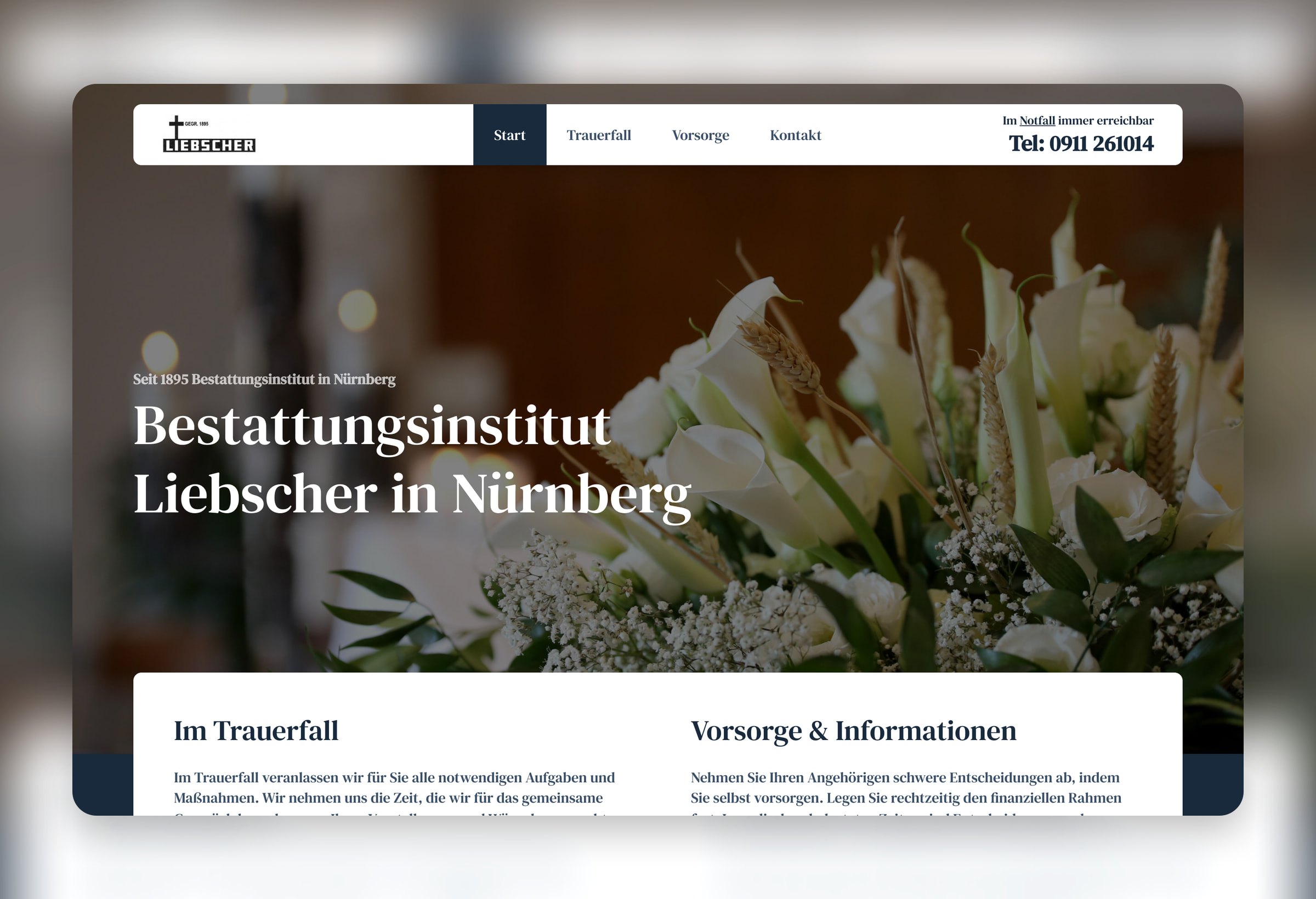 Bestattungsinstitut Liebscher: Website